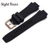 25x16mm Watch Band for IWC Aquatimer Replacement Strap IW354807 Bracelet for Men Black Silionce Rubber Belt Pin Buckle Masculino
