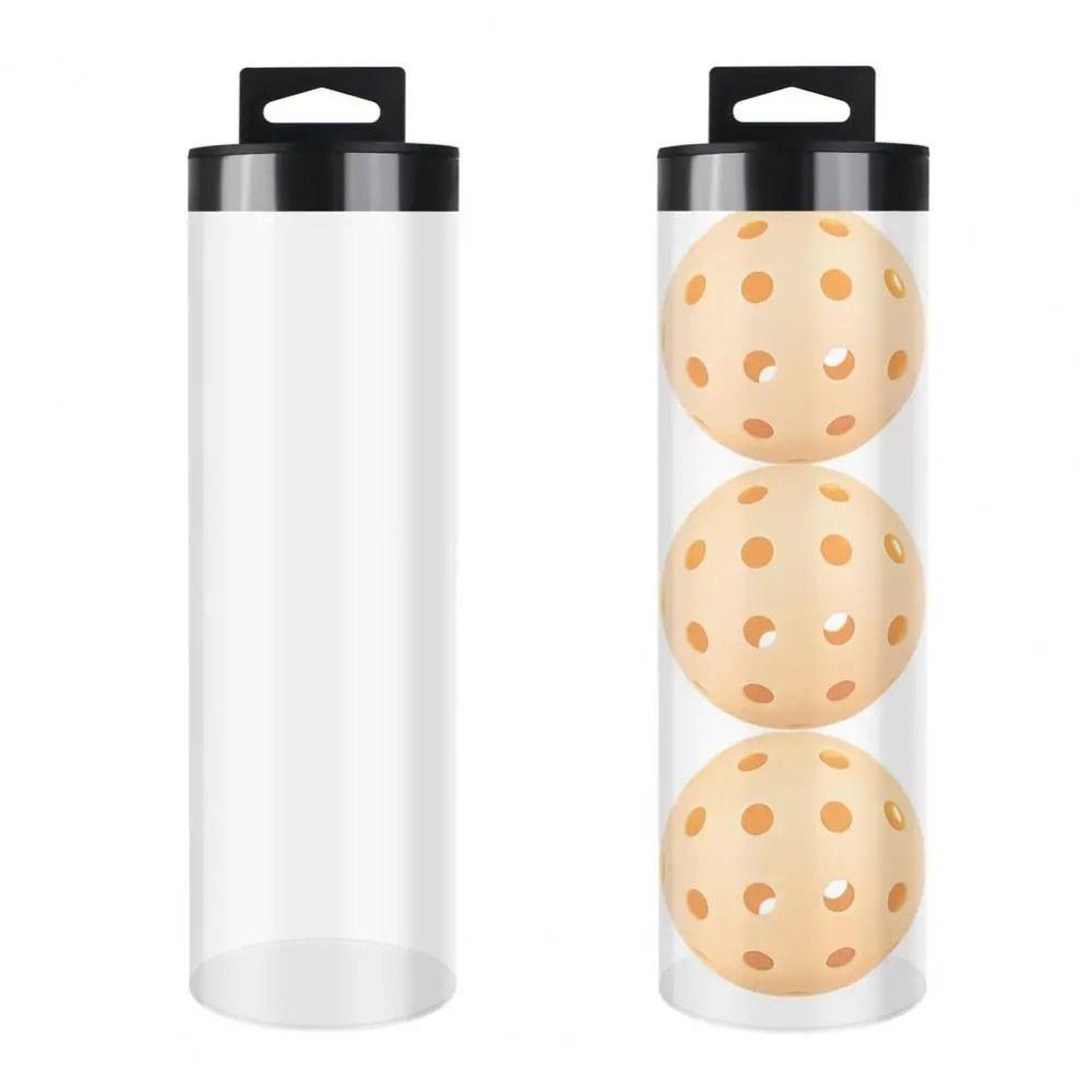 New Clear Pickleball Storage Box With Lid Cylindrical Pickleball Holder Tube Pickleball Accessory Badminton Baseball Tennis