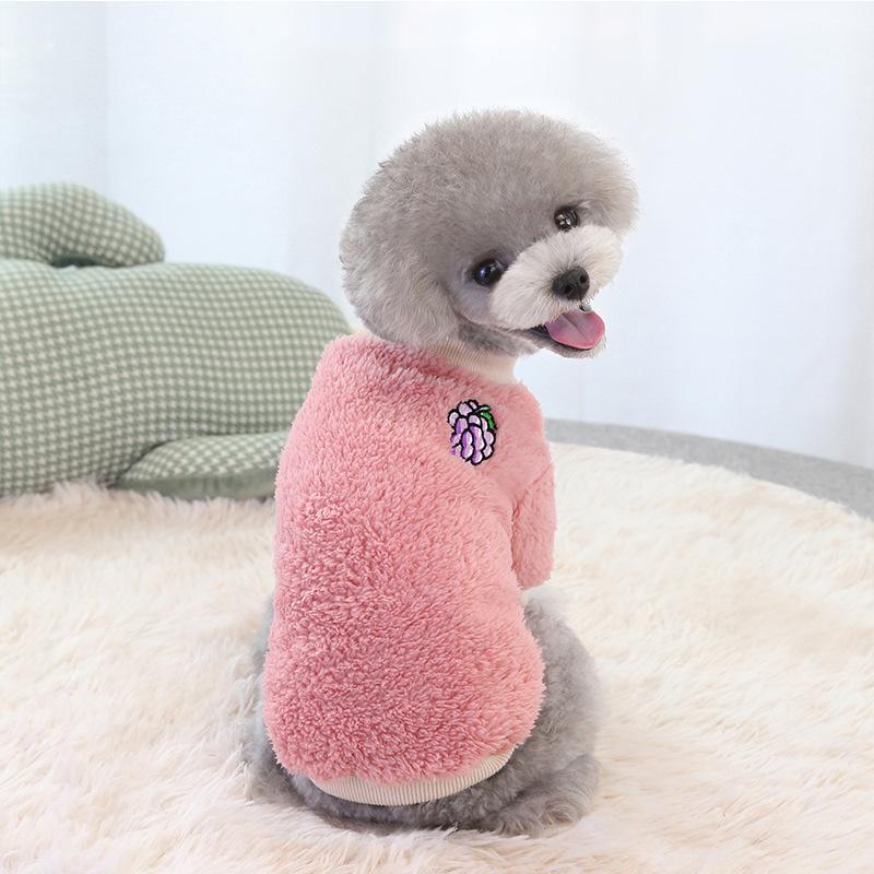 

Cute Fruit Print Dog Pullover Autumn Winter Warm Pet Dog Clothes Puppy Coat Jacket Cat Pullover Small Medium Dog Cat Clothes XXL рожевий