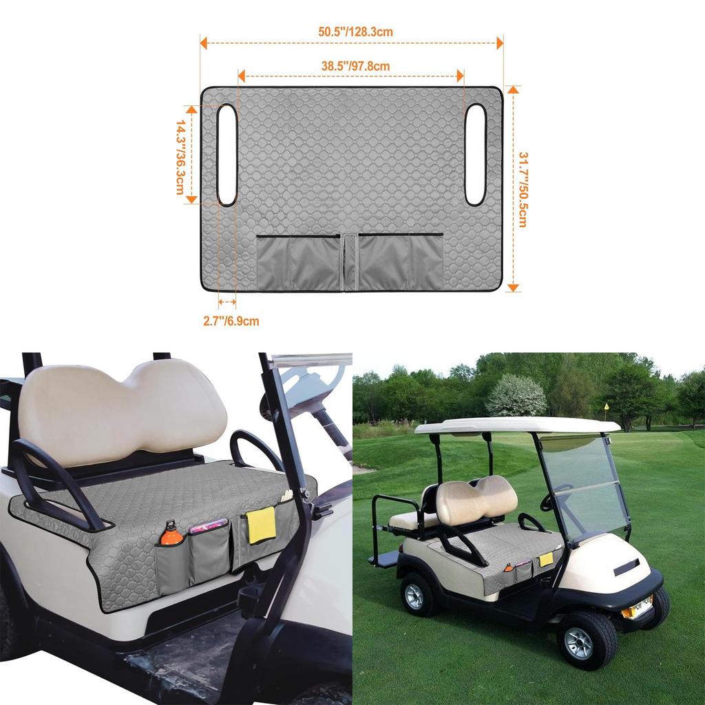 Golf Cart Seat Cover With Four Front Pockets And Nonslip Base For Outdoor Golfing