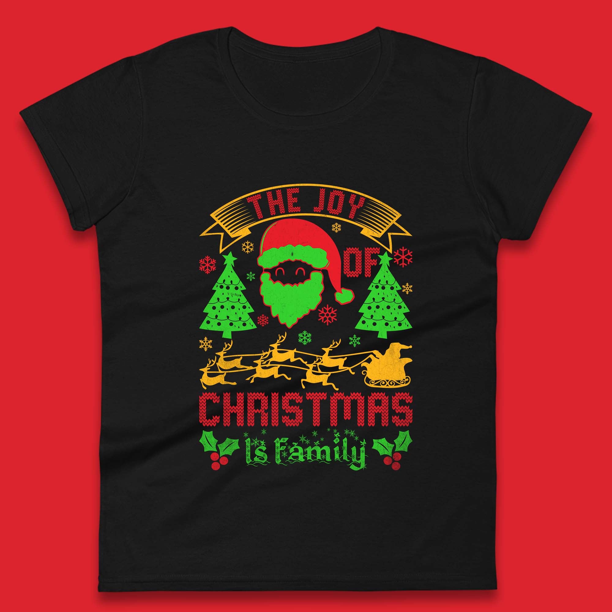 

The Joy Of Christmas Is Family Womens T Shirt Mens Tops Tees Unisex Christmas Costume Top 2XL