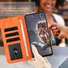 For Samsung Galaxy S25 FE Case Owl Imprinted PU Leather Wallet Phone Cover with Wrist Strap
