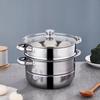 YP-8194 Boya 26cm 316 Stainless Steel Double-Layer Steamer