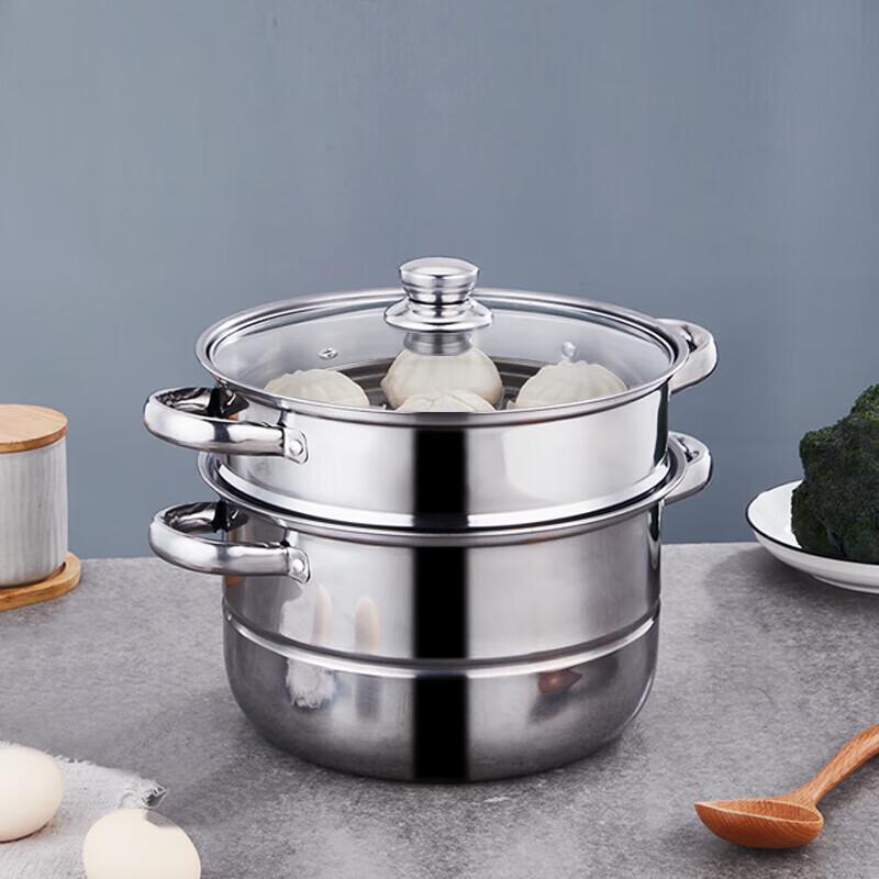 YP-8194 Boya 26cm 316 Stainless Steel Double-Layer Steamer