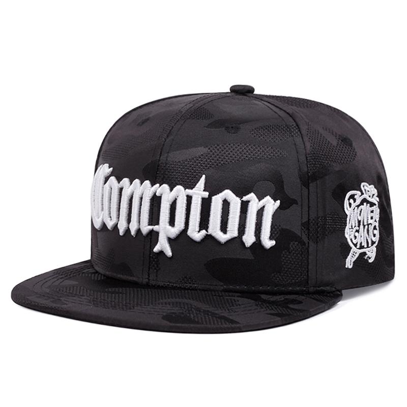 

Нова креативна капелюх з пласким козирком Камуфляжна з вишивкою Compton Хіп-хоп капелюх Скейтбординговий капелюх Повсякденний для відпочинку Сонцезахисний Бейсболка