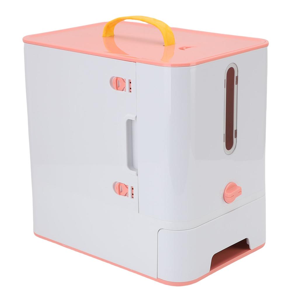 Multifunctional Pet Food Container Feeder Cat Food Dispenser Feeder Station Treat Storage for Indoor Outdoor Pink
