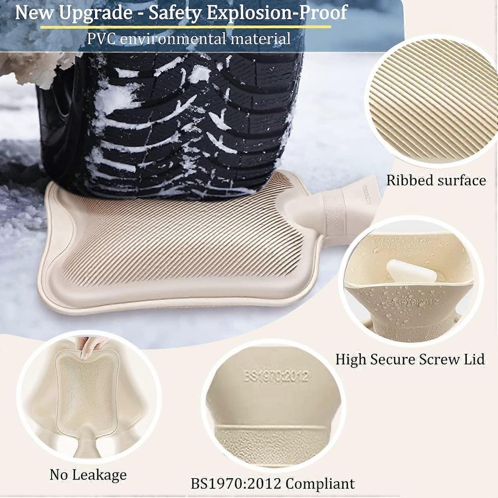 Hot Water Bottle with Fluffy Cover-Soft Luxury, 1.8L Large Hot Water Bottle As Great Gift for Women and Men, Warm Hot Water Bag