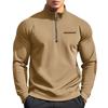 Men's Fleece-Lined Casual Half-Zip Stand Collar Patchwork Contrast Color Sweatshirt
