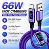 Real-Time Display USB-A To USB-C Cable 66W Fast Charging Data Cable  Laptop Charging