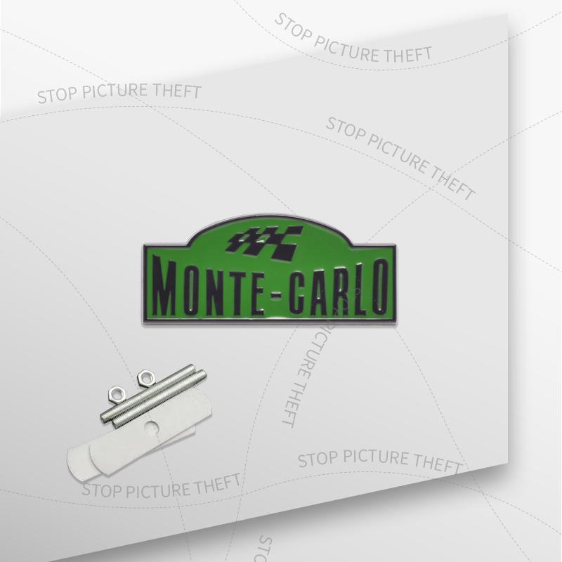 1Pc 3D Metal Monte Carlo Logo Grille Emblem Badge Car Rear Tail Bumper Trunk Sticker For Octavia Fabia Kodiaq Yeti Superb