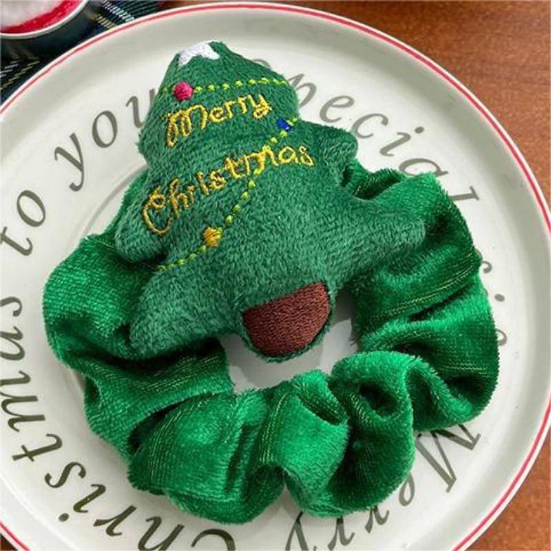 Christmas Deer Plush Large Intestine Hair Band Women's High Elastic and Durable Hair Rope Cute Doll Rubber Band Hair Accessories Headband