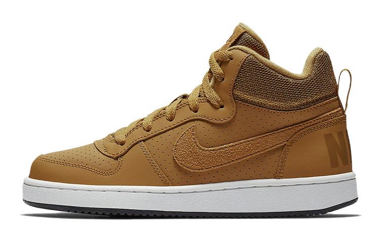 Nike Court Borough Mid  Yellow Wheat  GS 839977-701 35.5