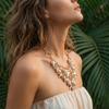 Exaggerated Starfish Pendant Necklace for Women Shell Conch Imitation Pearl Chain Bracelets Summer Beach Vacation Jewelry Gift