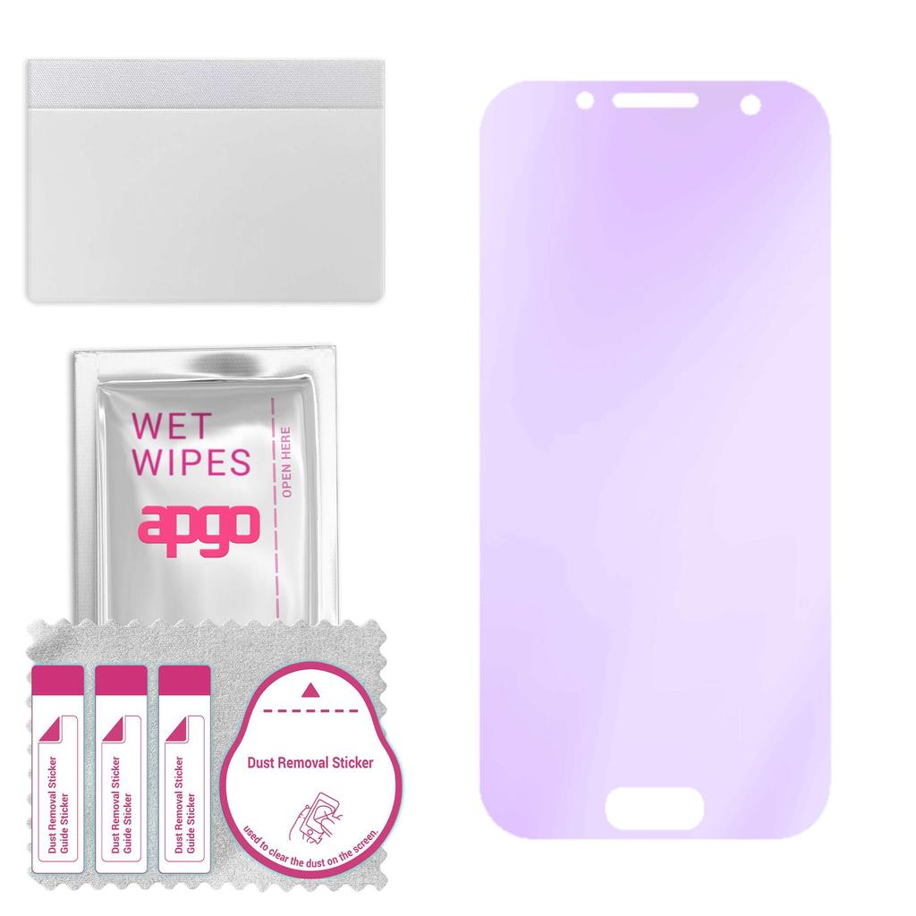 apgo Anti-Blue 9H Hybrid Protective Glass Compatible with Samsung Galaxy A3 (2017), Flexible Nano Glass, Great Replacement for Tempered Glass, Scratch