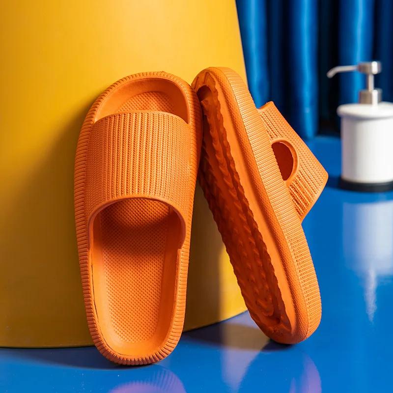 Slippers EVA Thick-Soled Non-Slip Summer Quarters Bathroom Shower Sandals Slippers Simple Men Women Wear Indoor Home Casual
