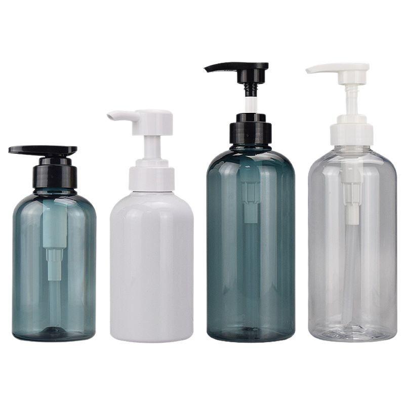 In Stock: 500ml Transparent PET Plastic Lotion & Shampoo Bottle, Travel Size, Empty Packaging