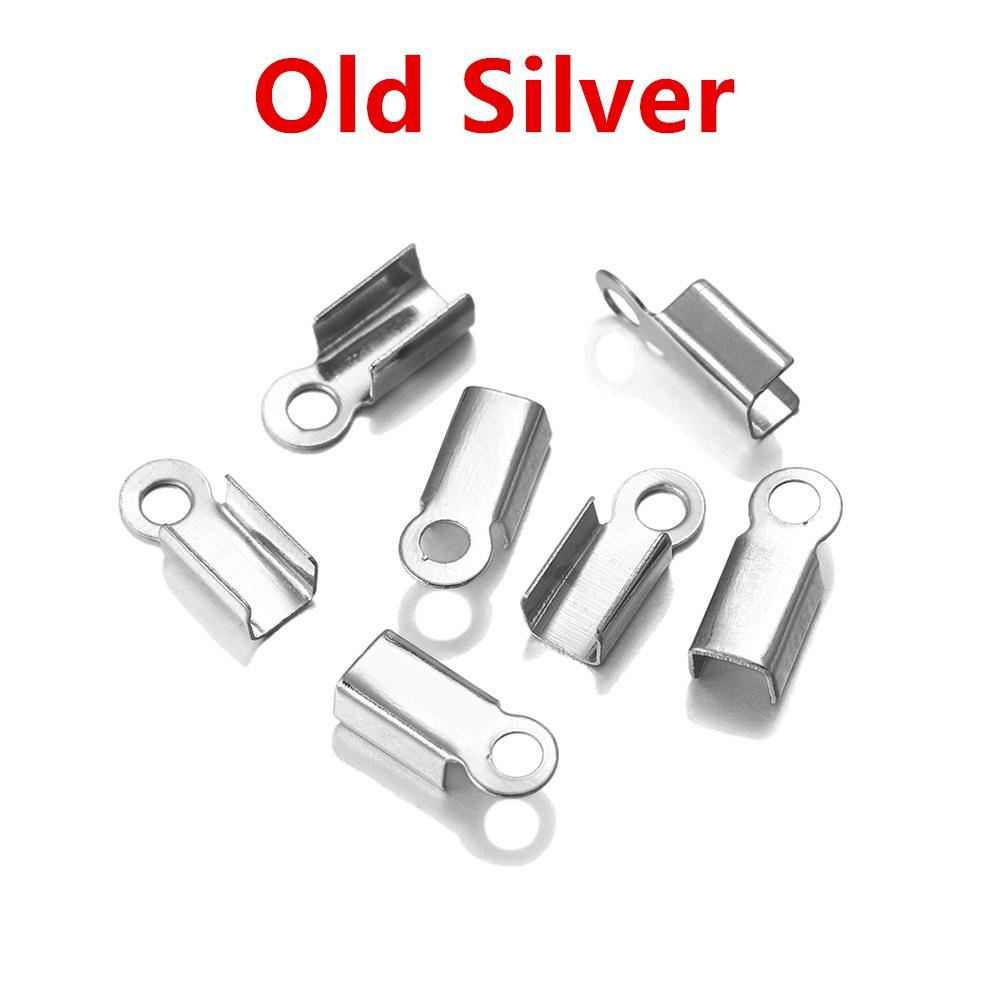 

200 шт./упак., застежки для шнура, наконечники для шнура, кожаный зажим для шнура, складные обжимные бусины, соединители для изготовления ювелирных изделий, принадлежности для самостоятельного изготовления 3.5*9MM-200PCS/Pack