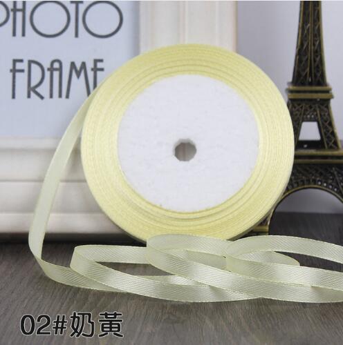 22 Meters (25 Yards) Silk Satin Ribbon 1/4" (6mm) Party Home Wedding Decoration Gift Wrapping Christmas New Year DIY Material