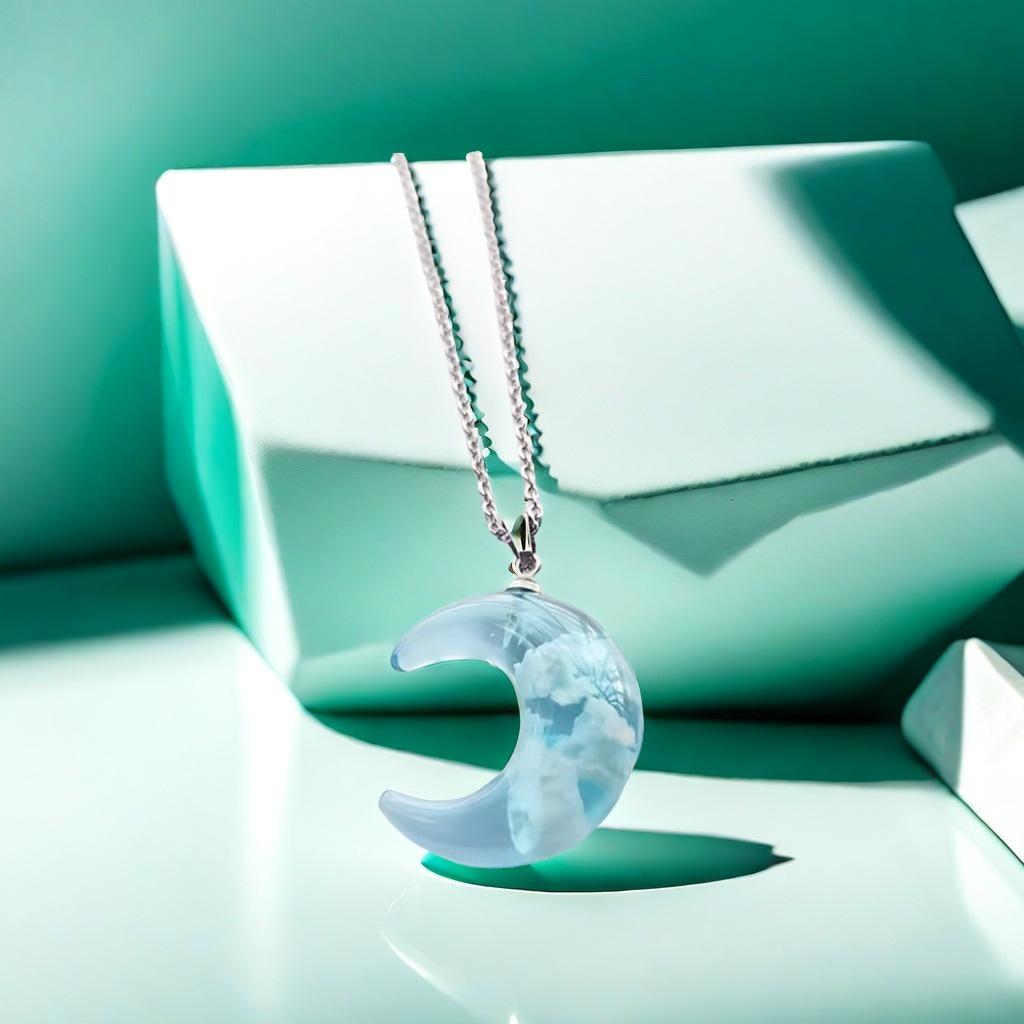 Přívěsek náhrdelník Modrá obloha & Bílý mrak Les