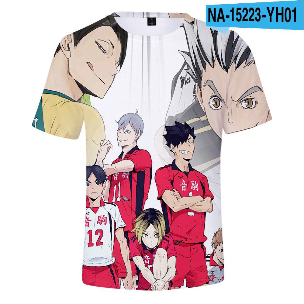 Summer Round Neck 3D Anime Print Top Fashionable Casual Short Sleeved Men's T-shirts