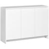 Armário Buffet com 3 Portas Prateleiras Ajustáveis e Fechamento Suave Suporte de TV 120x35x85 cm Branco