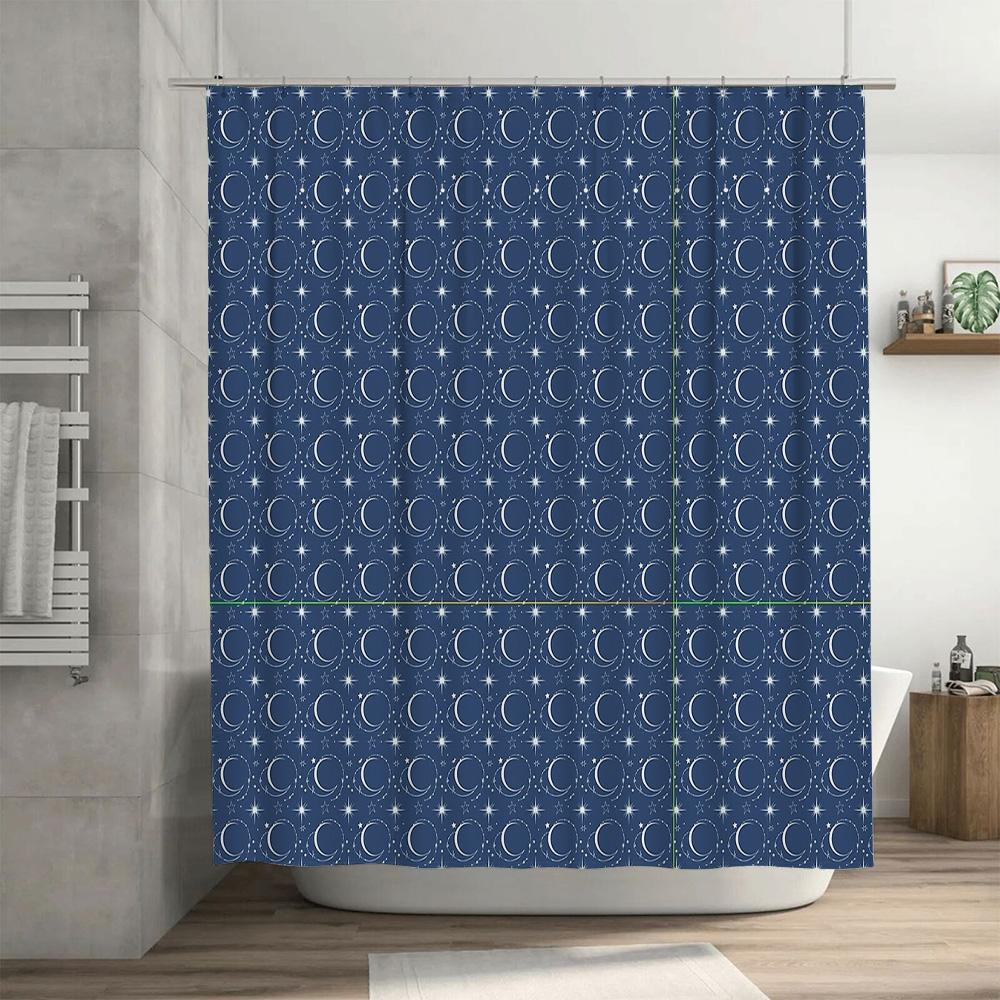 Ocean Wave Shower Curtain Sea Beach Coastal Bathroom Decor Blue Waterproof Fabric Liner