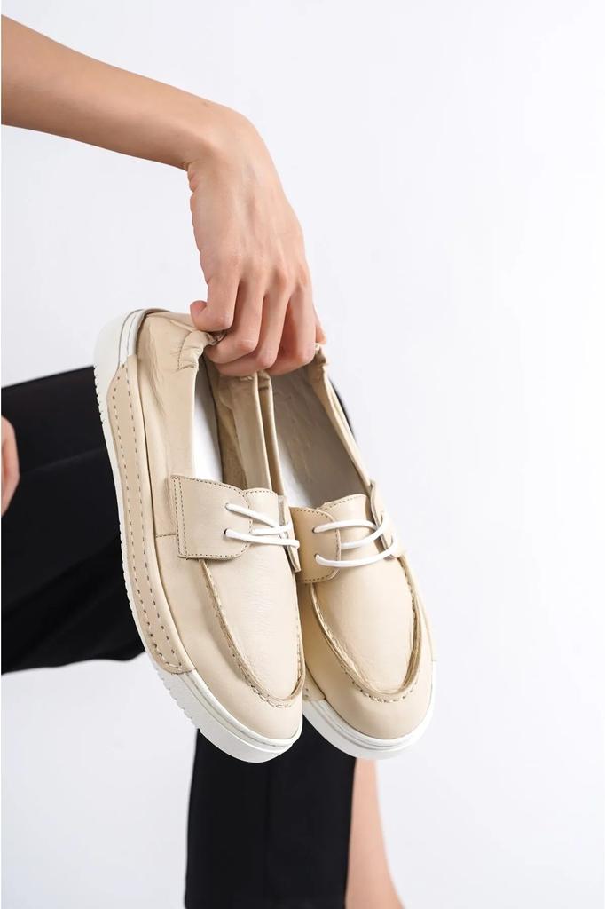 Dámské pohodlné boty pro volný čas z pravé kůže