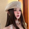 New Summer Beret Hat Women Simple Hollow Breathable Sunshade Hat Japanese Style Painter Hat Retro Bonnets Cap Holiday Hat Gift