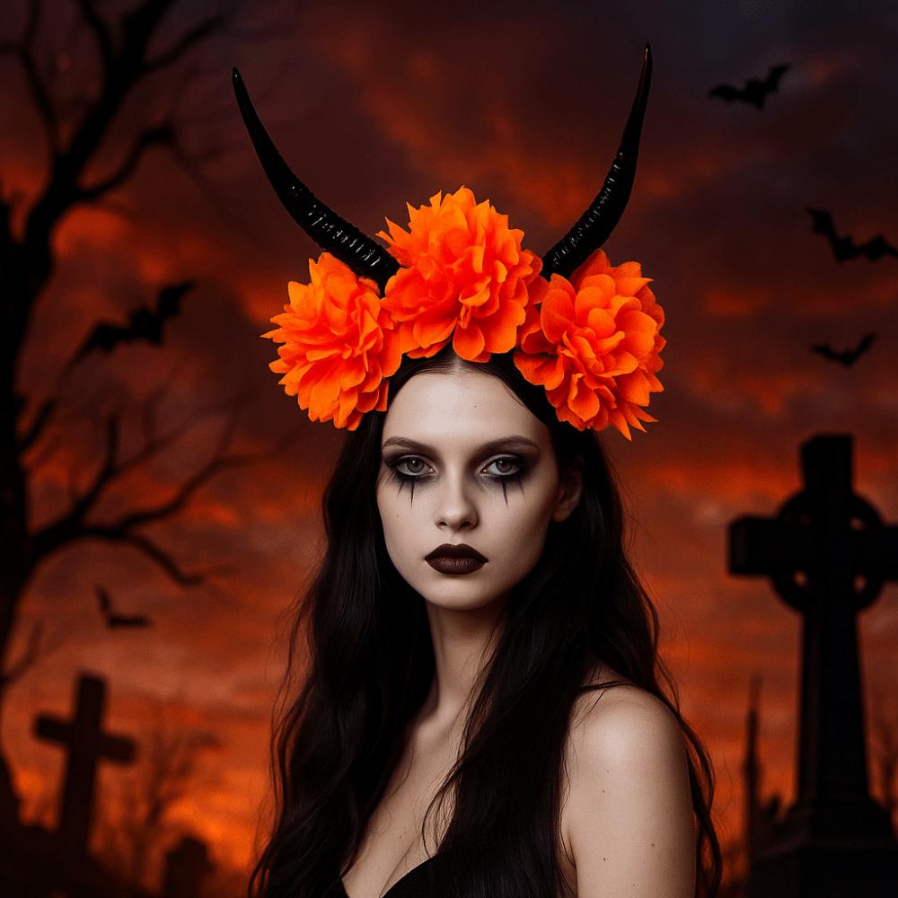 Simulationsblumen Gothic Kopfschmuck Übertreiben Halloween Kopfbedeckung Mädchen/Kinder