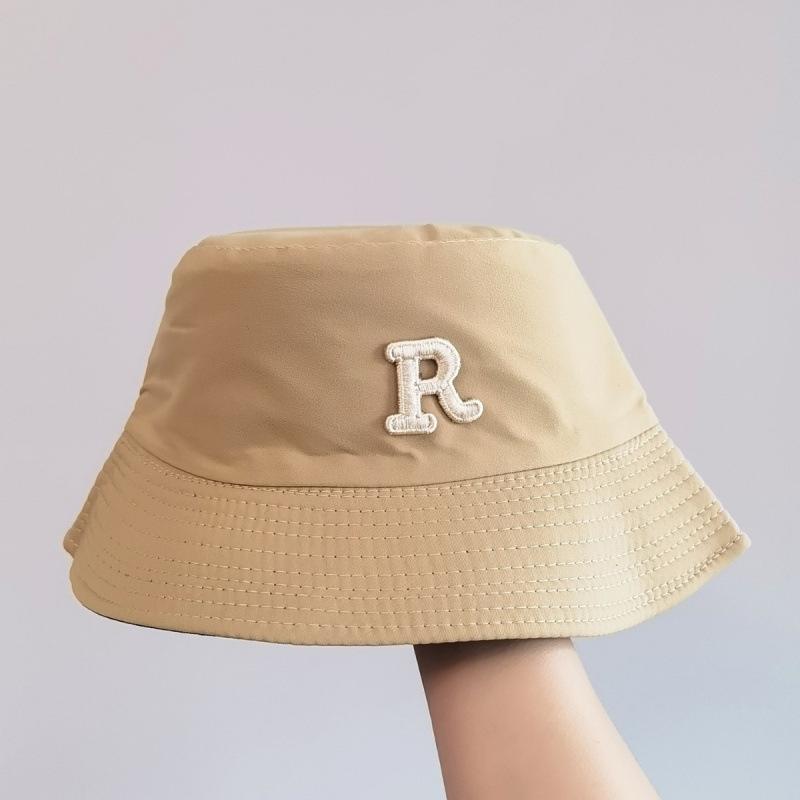 Bucket Hat Simple R Letter Trend Men and Women Versatile Casual Fashion Student Couple Outdoor Sun Protection