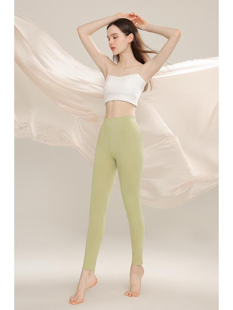 Women's High-Waisted Slim-Fit Antibacterial Cotton Leggings - Anti-Mite, Versatile, Thin, Pure Cotton, Class A Autumn Pants.