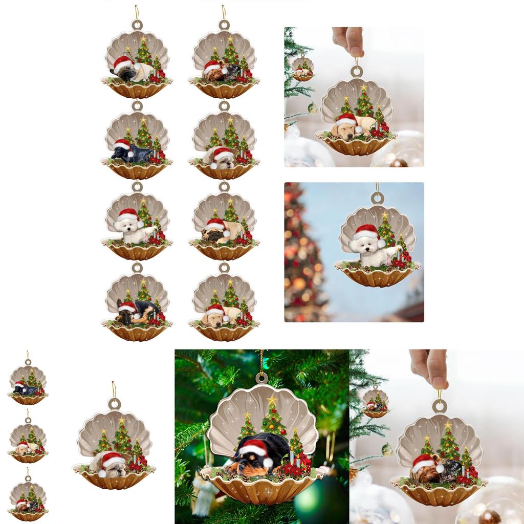 Charming Cartoon Style Acrylic Shell Dog Vehicle Decoration For Home And Holiday