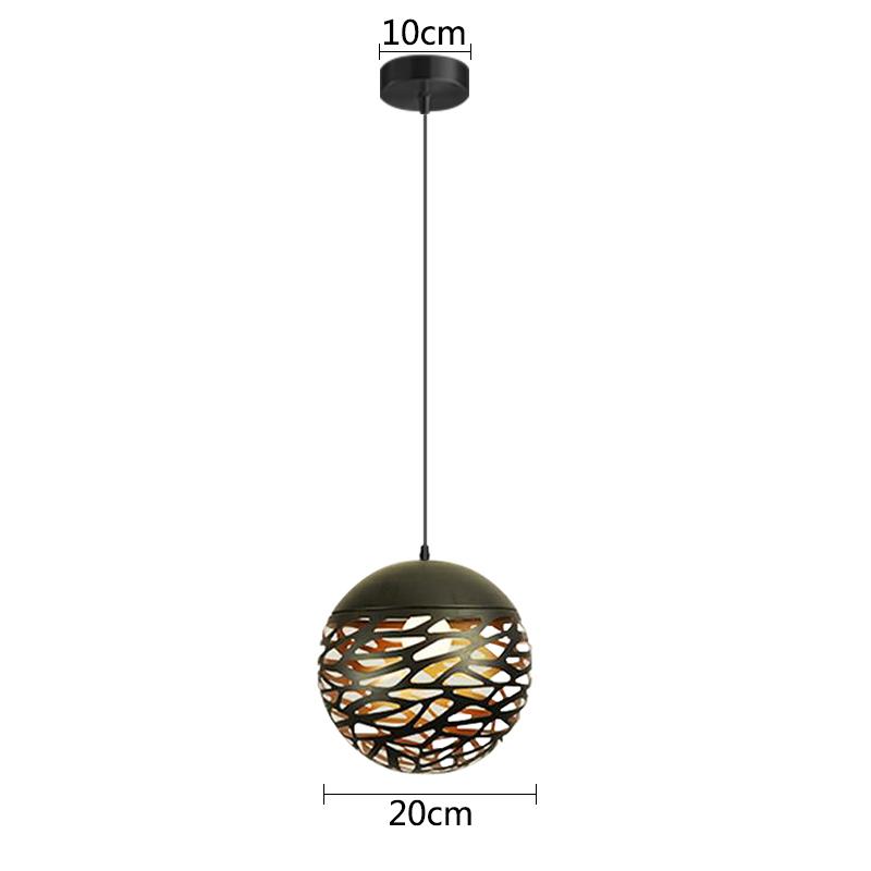 Iron Pendant Lights White Black Round ball Hollowed Hanging lamp Home Dinning Living Room Stair Kitchen Island Decor Lighting Fi
