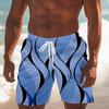 Men's Geometric Line Swim Trunks Swim Shorts Board Shorts Mid Waist Streetwear Hawaiian Vacation Drawstring Mesh