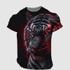 Overdimensjonert T-skjorte for menn 3D Tiger Print T-skjorter Topper Sommer Uformell T-skjorte med dyremønster Streetwear Quick Dry Moteklær