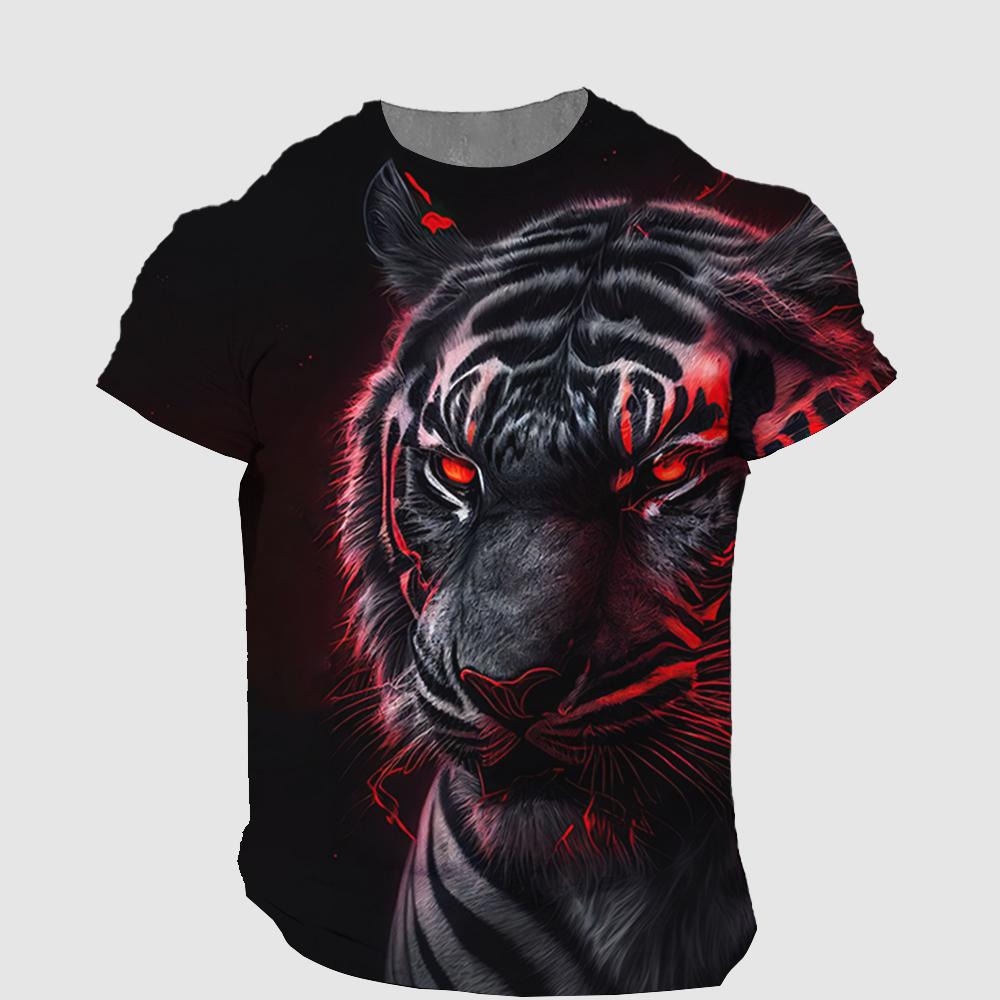 Oversized Unisex's T-shirt 3d Tiger Print Tees Tops Summer Casual Unisexs Animal Pattern T Shirt Streetwear Quick Dry Fashion Clothes