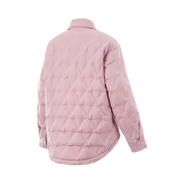 Li-Ning Hot Pot Down Jacket Series Water-Repellent Solid Color Casual Dopamine Down Jacket Women Outerwear Light-Pink AYMU230-2