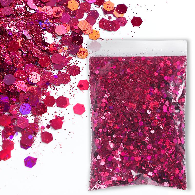 50G Glitter Mixed Hexagon Colorful Sequin Powder DIY Handmade Jewelry Epoxy Resin Making For Mold Nails Craft Accessories