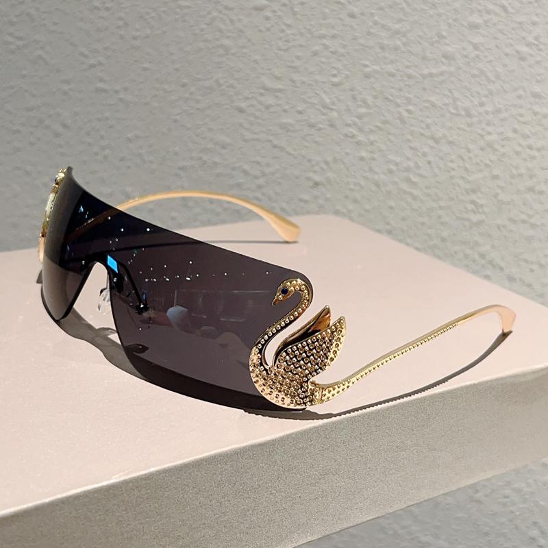 Rimless Y2k Sunglasses Women Fashion Monoblock Gradient Shades  New Trendy Luxury Brand Design Decor Sun Glasses