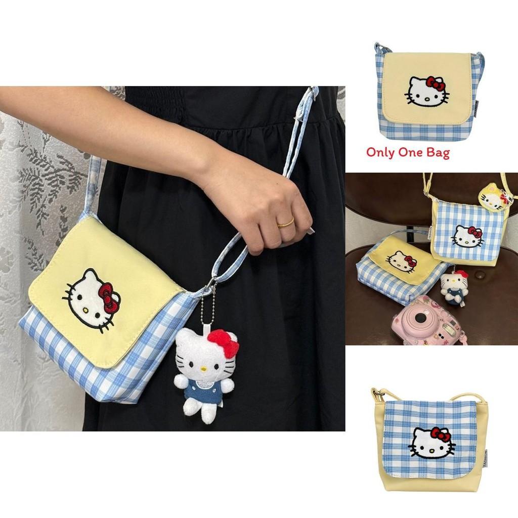 Cute Kitty Cat Small Shoulder Bag With Colorblock Nylon For Daily Use