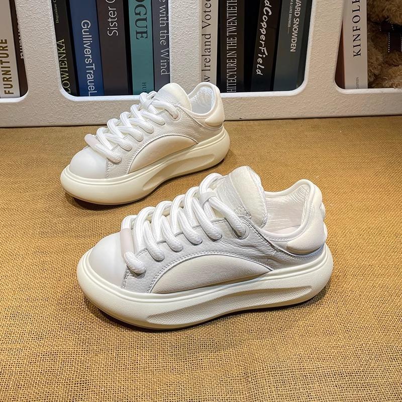 Color matching platform white shoes women's 2025 spring new popular versatile height-increasing muffin casual shoes bread shoes board shoes