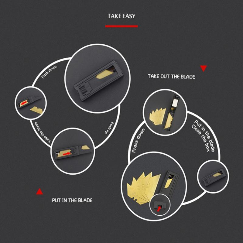 Utility Knifes Replacement Blades,  Spare Blade Pack with Utility Knife Included(10 Pack)