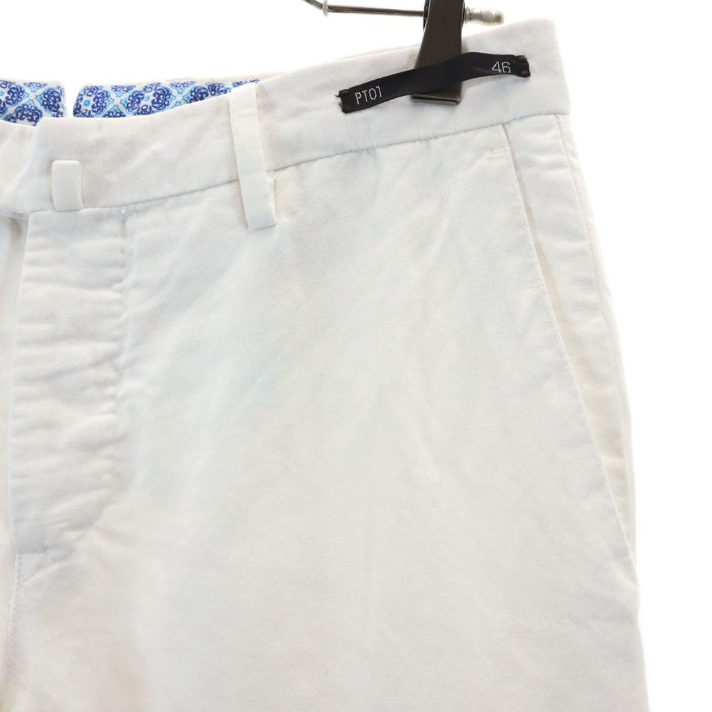 PT01 Linen Blend Long Pants 46 White MARRAKESH Men's Used