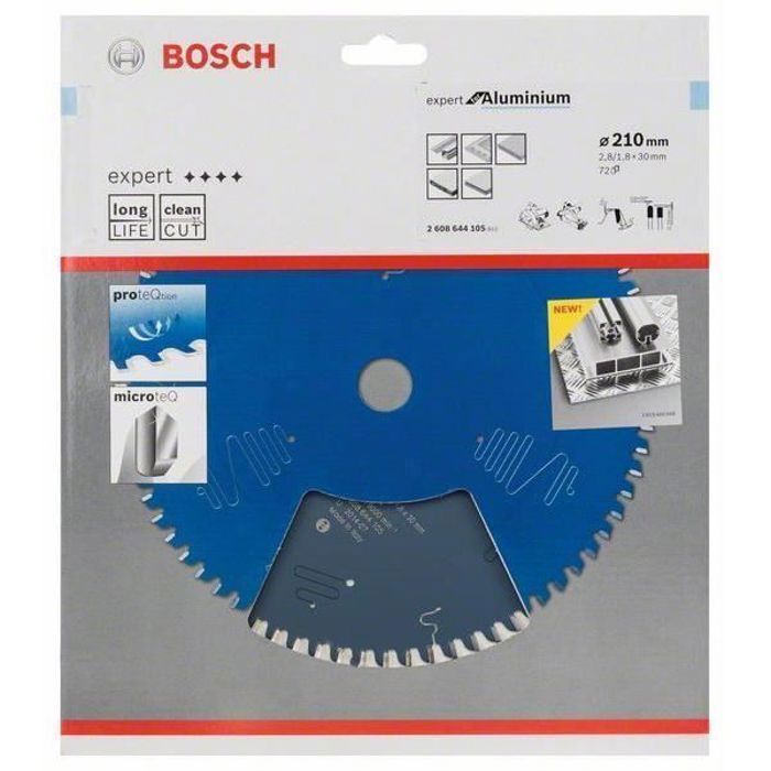 Lame de scie circulaire - bosch - 210x30x2,8 mm - 72 dents - aluminium - carbure très fin