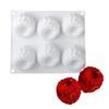 Silicone Dessert Mold 6-Cavity Raspberry Pattern Chocolate Mousse Cake Mold Flexible Baking Mold for Candy Jelly Ice Cube Mold