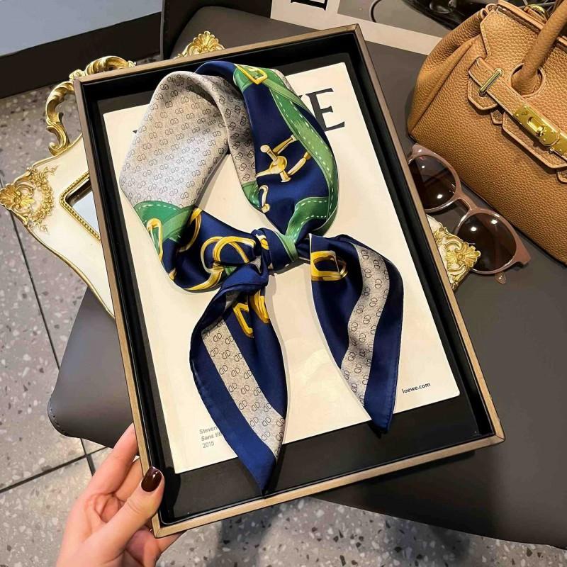 70cm Square Silk-Like Scarf Women Lightweight Fashion Accessory Office Chic Neck Wrap Stylish Print Design
