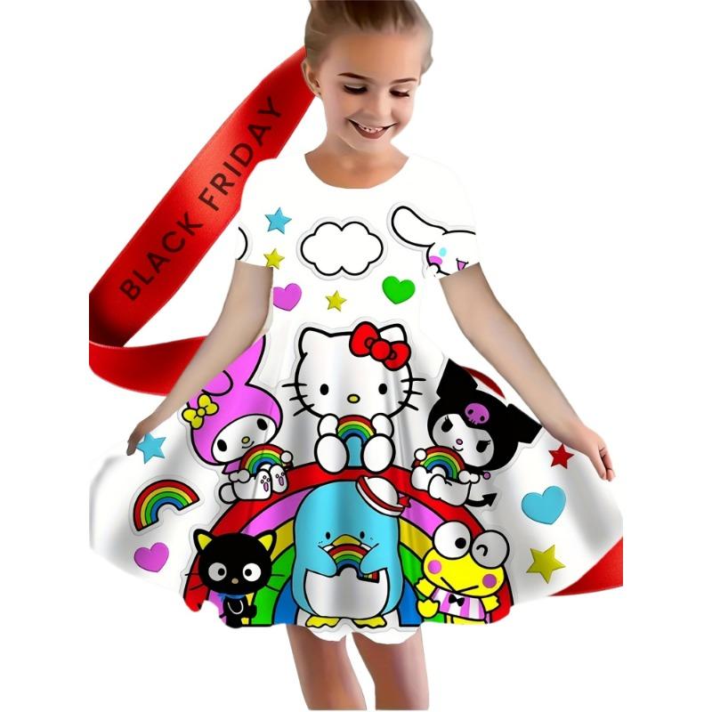 Summer Casual Dress for Girls Featuring Cute Unicorn Graphics in 3D, Perfect for Holidays And Stylish Occasions.