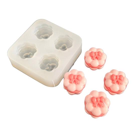 4 Peças Molde de Silicone de Grau Alimentício para Fabricante DIY de Pingentes e Chaveiros Fofo Donut Cachorro Chinelo Decoração de Bolo Molde de Cera de Geléia de Fácil Liberação