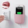 Wall-Mounted Remote Control & Phone Charging Organizer - No Drill Installation