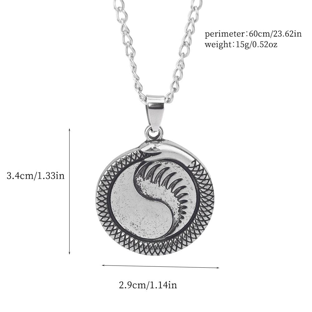 Creative Retro Unisex Snake Bone Pendant Necklace - The Wheel of Time Clavicle Chain